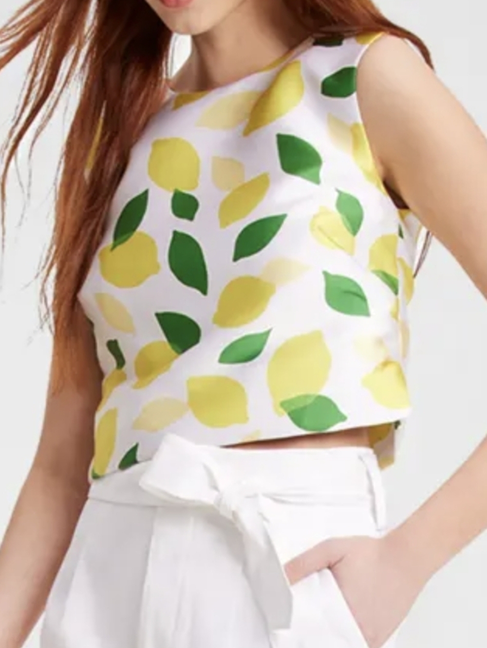 kate spade Yellow & Green Lemon Toss Sleeveless Shell Top